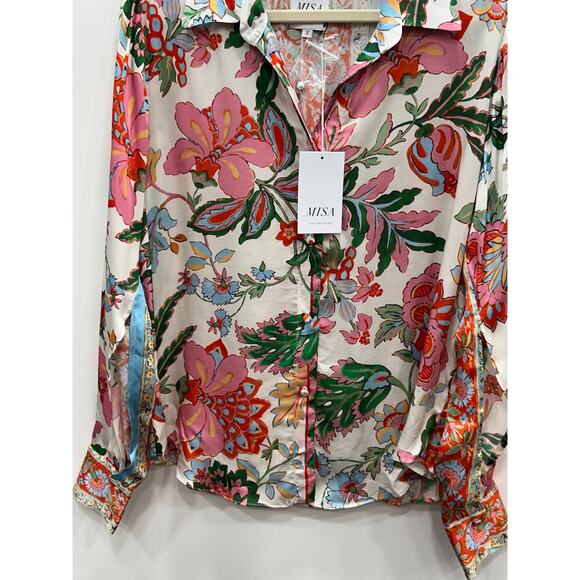 NWT Misa Los Angeles Womens Roya Floral Button Down Shirt Long Sleeve Size S - Picture 5 of 11